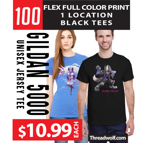 100 Premium Flex Soft Full Color Transfers for $1095