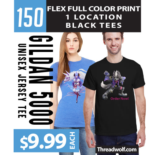 150 Premium Flex Soft Full Color Transfers for $1495