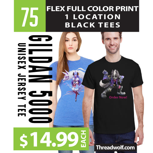 75 Premium Flex Soft Full Color Transfers for $1125