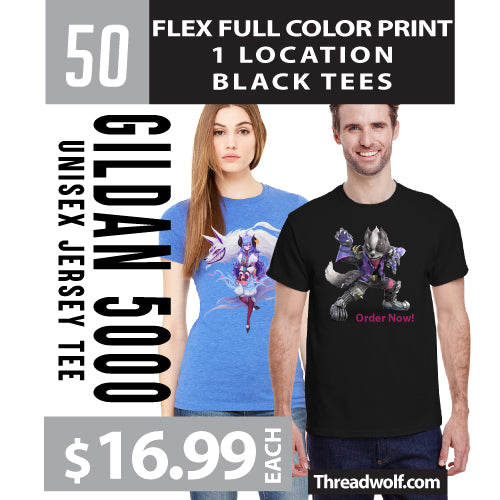 50 Premium Flex Soft Full Color Transfers for $850