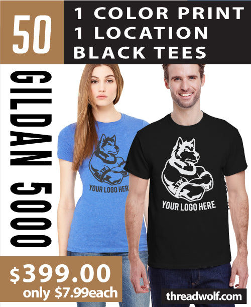 50 Black Gildan Shirts for $399