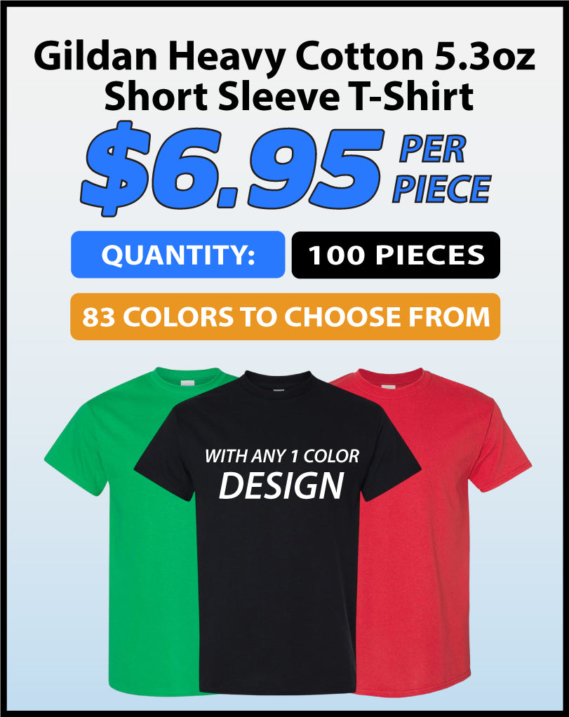 Gildan Heavy Cotton™ 5000 T-Shirt Package (100 Pieces)